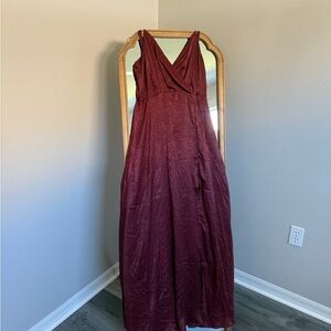 Lulu's Deep Burgundy Maxi Dress
